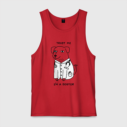 Мужская майка Поверь мне, я доктор / Красный – фото 1