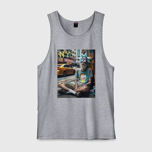 Мужская майка Rick Sanchez is a hippie from New York / Меланж – фото 1