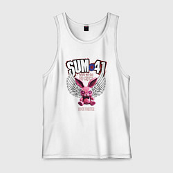 Майка мужская хлопок Sum 41 розовый кролик, цвет: белый