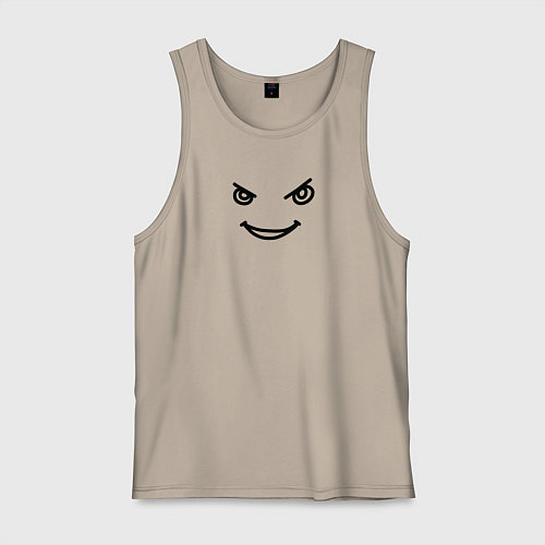 Мужская майка Хитрый злобный смайлик / Миндальный – фото 1