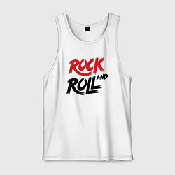 Майка мужская хлопок Rock and roll star, цвет: белый