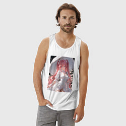 Майка мужская хлопок Принцесса сидит под зонтиком, цвет: белый — фото 2