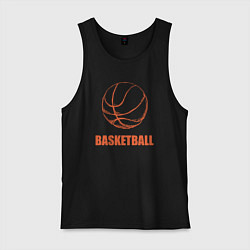 Майка мужская хлопок Ball basket, цвет: черный