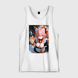 Майка мужская хлопок Фейт Тамамо в костюме горничной, цвет: белый