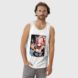 Майка мужская хлопок Фейт Тамамо в костюме горничной, цвет: белый — фото 2