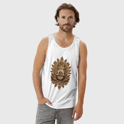 Мужская майка Самадхи лягушка / Белый – фото 3