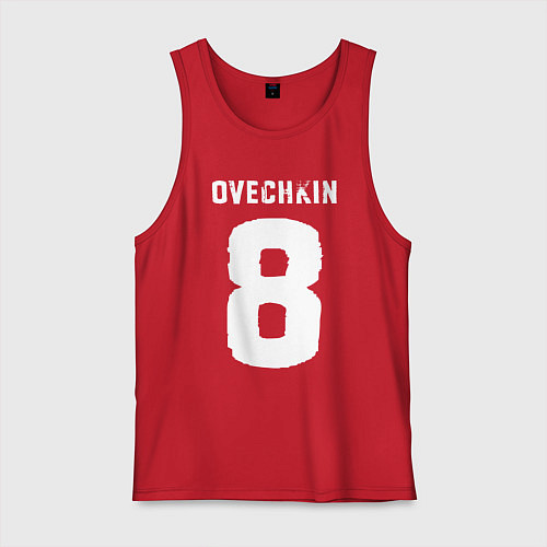 Мужская майка Овечкин 8 на английском / Красный – фото 1