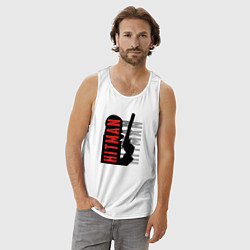 Майка мужская хлопок Hitman - Агент 47, цвет: белый — фото 2