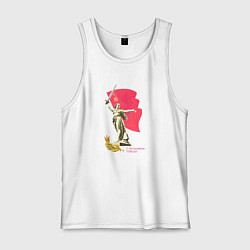 Майка мужская хлопок Праздник победы статуя, цвет: белый