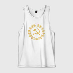 Майка мужская хлопок Стиль серпа и молота, цвет: белый