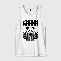 Майка мужская хлопок Panda banda - mafia, цвет: белый