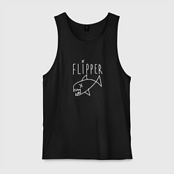 Майка мужская хлопок Kurt cobain flipper, цвет: черный