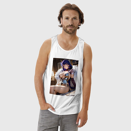 Мужская майка Raiden Shogun в откровенном наряде / Белый – фото 3