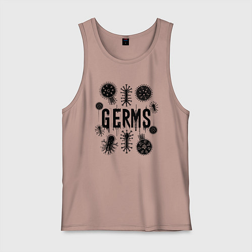 Мужская майка Микробы вирусы и бактерии / Пыльно-розовый – фото 1