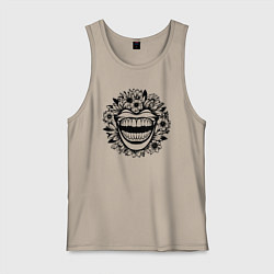 Мужская майка Злая улыбка в цветах