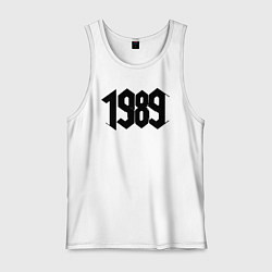 Майка мужская хлопок 1989 год в стиле ретро, цвет: белый