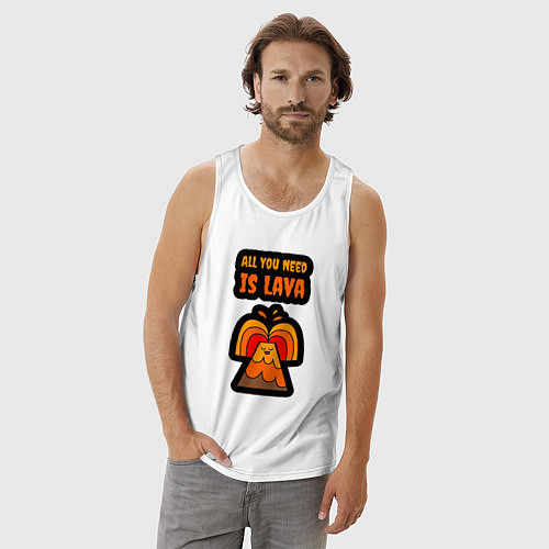 Мужская майка Всё что тебе нужно это лава / Белый – фото 3
