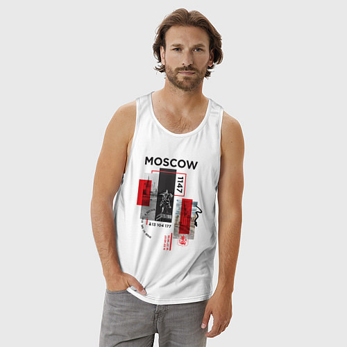 Мужская майка Москва коллаж / Белый – фото 3