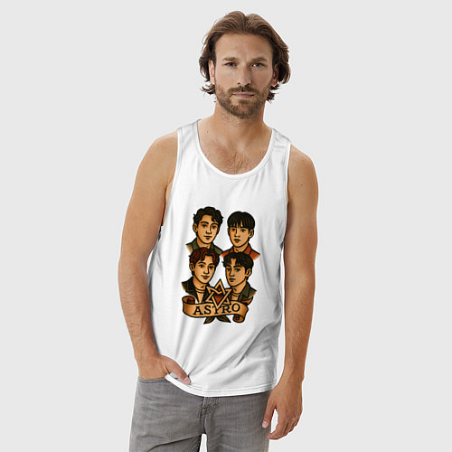 Мужская майка Astro в стиле тату / Белый – фото 3