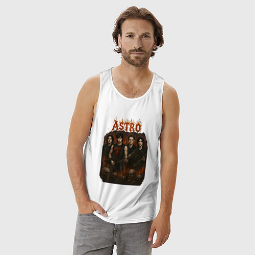 Мужская майка Astro в стиле хэви метал / Белый – фото 3