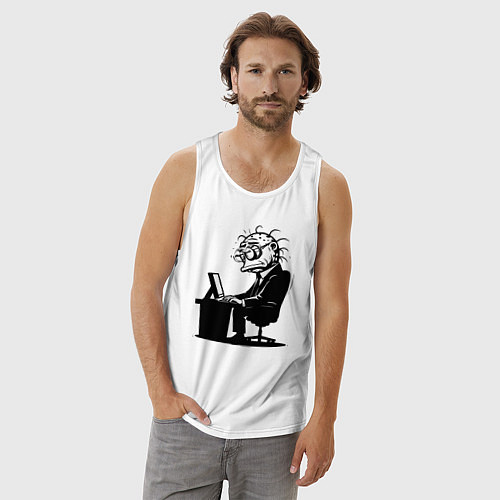 Мужская майка Офисный планктон как есть / Белый – фото 3