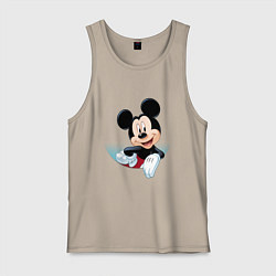 Майка мужская хлопок Микки маус-, цвет: миндальный