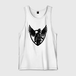 Майка мужская хлопок Огненный страж с крыльями, цвет: белый