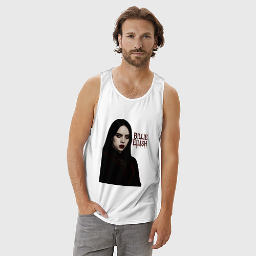 Мужская майка Билли Айлиш готический стиль / Белый – фото 3
