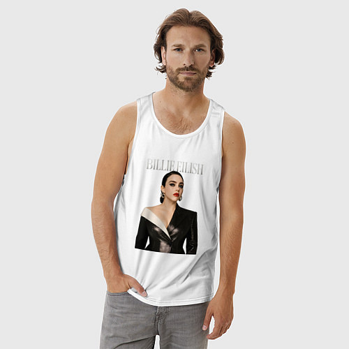 Мужская майка Билли Айлиш в черном костюме / Белый – фото 3