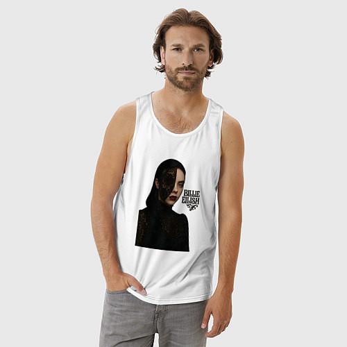 Мужская майка Билли Айлиш гот / Белый – фото 3