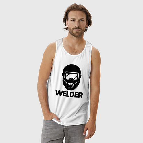 Мужская майка Маска сварщика / Белый – фото 3