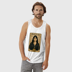 Майка мужская хлопок Билли Айлиш на карте Таро, цвет: белый — фото 2