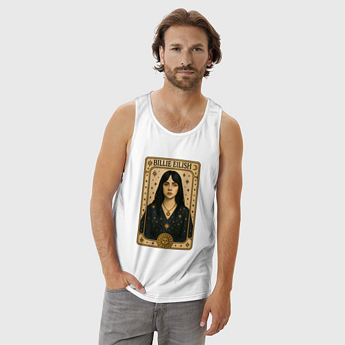 Мужская майка Билли Айлиш на карте Таро / Белый – фото 3