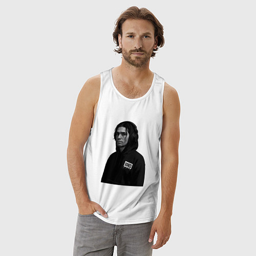 Мужская майка Bones в капюшоне с наушниками / Белый – фото 3