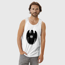 Майка мужская хлопок Bones с черными крыльями, цвет: белый — фото 2