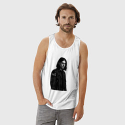 Майка мужская хлопок Bones в образе рок звезды, цвет: белый — фото 2