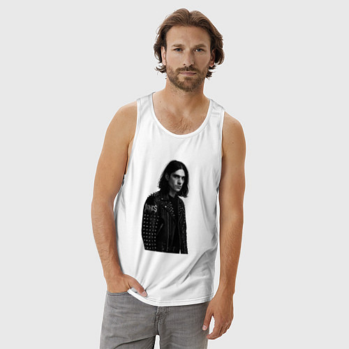 Мужская майка Bones в образе рок звезды / Белый – фото 3