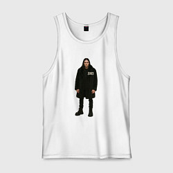 Майка мужская хлопок Bones во весь рост, цвет: белый