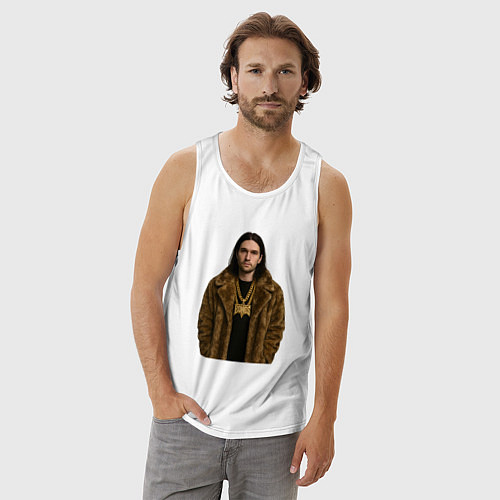 Мужская майка Bones в шубе / Белый – фото 3