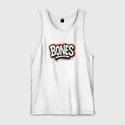 Майка мужская хлопок Bones уличный логотип, цвет: белый