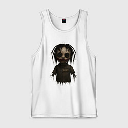 Майка мужская хлопок Bones хоррор кукла, цвет: белый