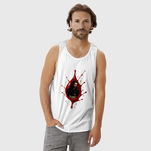 Мужская майка Bones в красной капле / Белый – фото 3
