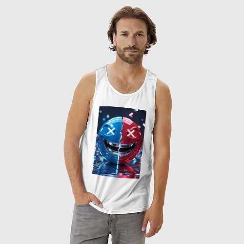 Мужская майка Смайлик твоего переменного настроения / Белый – фото 3