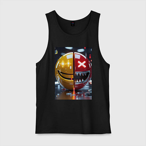 Мужская майка Смайлик твоего переменного настроения / Черный – фото 1