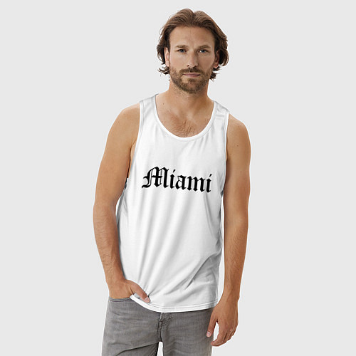Мужская майка Miami - USA / Белый – фото 3