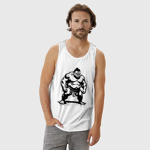 Мужская майка Грозный сумоист / Белый – фото 3