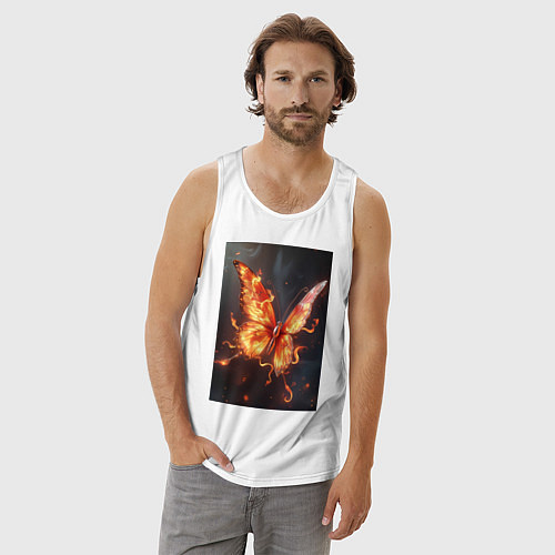 Мужская майка Огненная бабочка / Белый – фото 3