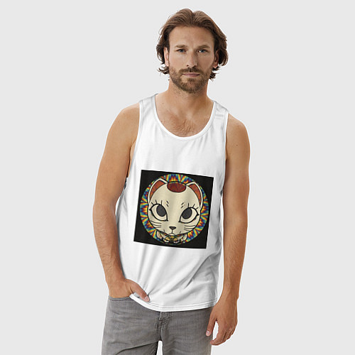 Мужская майка Радужный Дандадан / Белый – фото 3