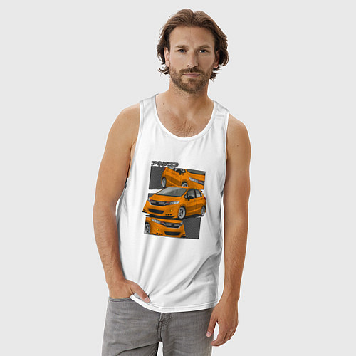 Мужская майка Honda fit jazz городской стиль / Белый – фото 3