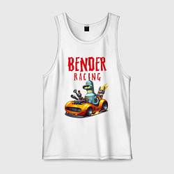 Майка мужская хлопок Bender racing - ai art fantasy, цвет: белый